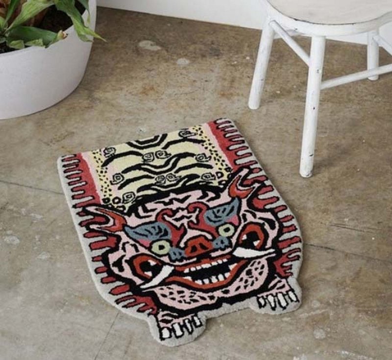 Detail Tibetan Tiger Rug H2-75 Entrance Short Version Tibetan Snow Lion Blanket (Three Colors) - พรมปูพื้น - วัสดุอื่นๆ หลากหลายสี