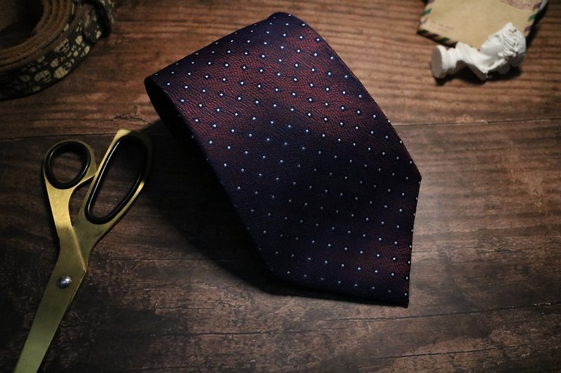 紫色小點點紳士風領帶商務休閒時尚禮盒裝necktie - 領呔/呔夾 - 絲．絹 紫色