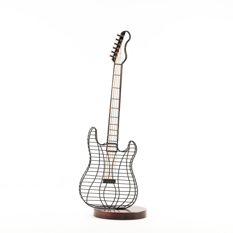 Hand-welded wireframe guitar - 壁貼/牆壁裝飾 - 其他金屬 灰色