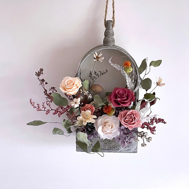 [No withered dry flowers] Rustic pink no withered rose dry flower flower box charm - Dried Flowers & Bouquets - Plants & Flowers 