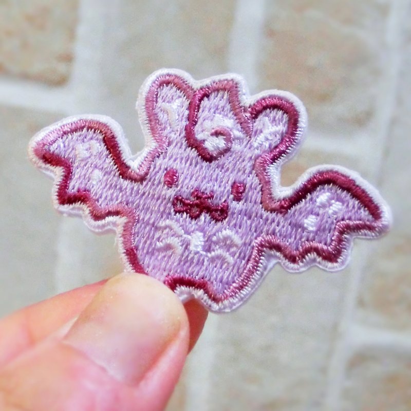刺繡別針 蝙蝠兔 - 胸針/心口針 - 聚酯纖維 紫色