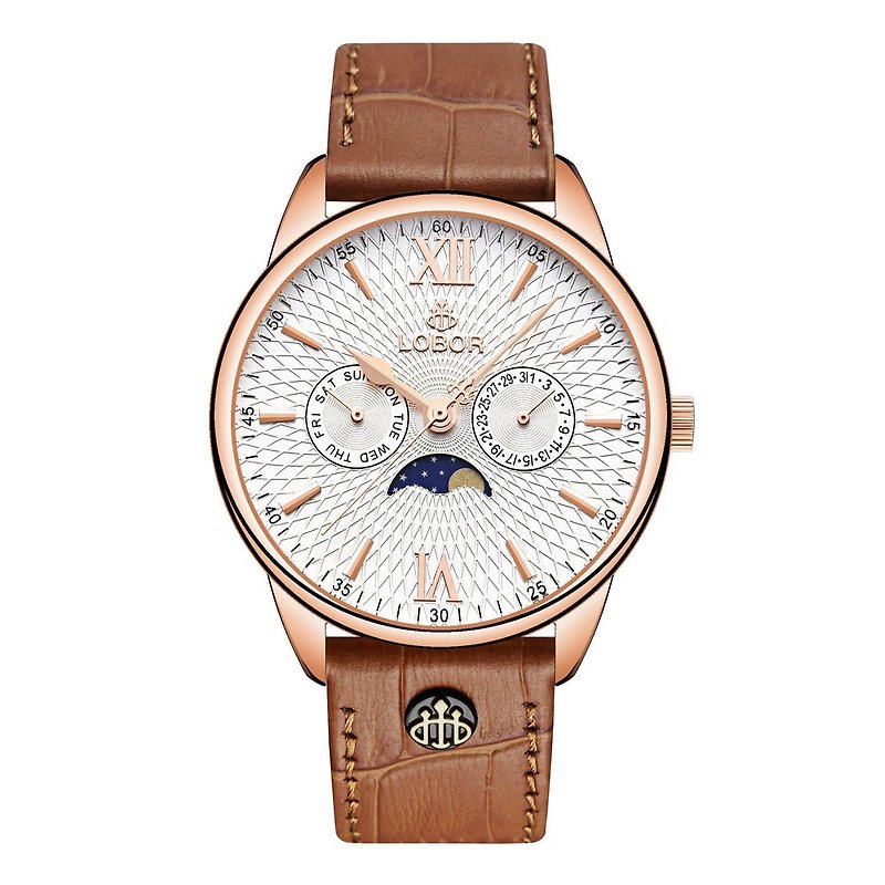 [9 colors optional] LOBOR Meridian series 40mm men's watch multifunctional quartz watch - Men's & Unisex Watches - Waterproof Material Blue