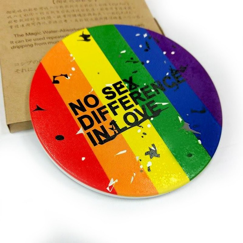 Rainbow ceramic drinking coasters - Coasters - Pottery Multicolor