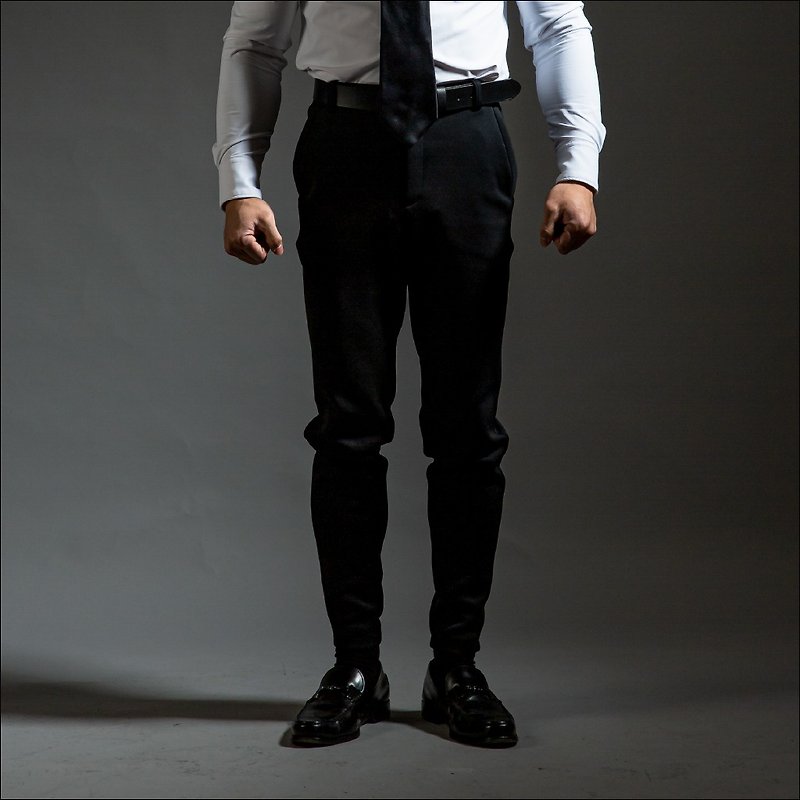 親膚感修身機能西褲Version Zero 曜石黑 - 男襯衫/休閒襯衫 - 其他人造纖維 