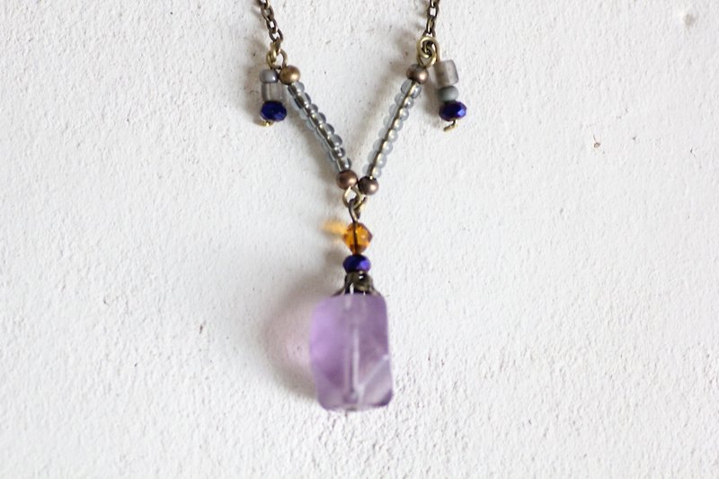 Sofi ネックレス - アメジスト紫水晶のネックレス　メキシコのベラクルス産天然アメジスト - 項鍊 - 寶石 紫色