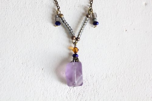 Lili's vegan accesories from Mexico Sofi ネックレス - アメジスト紫水晶のネックレス メキシコのベラクルス産天然アメジスト