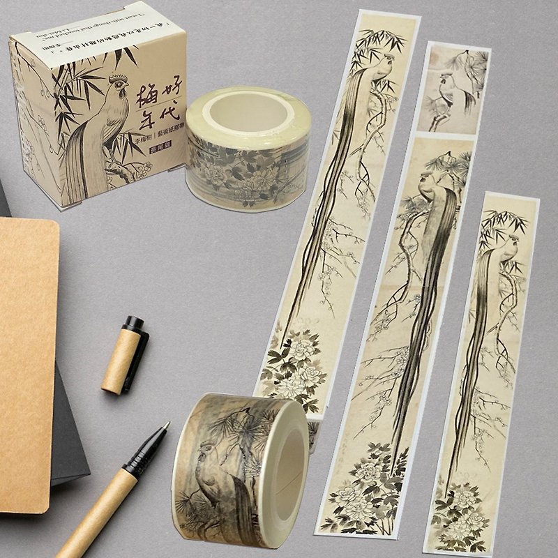 梅の木アート紙テープロングテールチキン - マスキングテープ - 紙 多色
