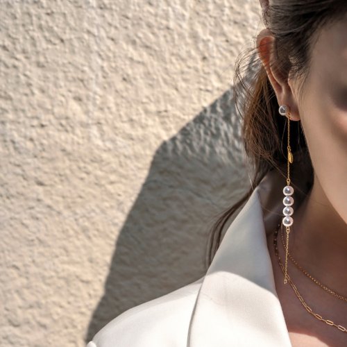 Belinda Jewelry 輕珠寶 三角線珍珠耳環 | 純銀 珍珠 | 免運 | Belinda輕珠寶