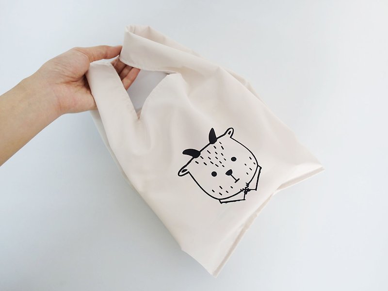 Green small shopping bag beverage food bag fat sheep Mr. white - Handbags & Totes - Waterproof Material White