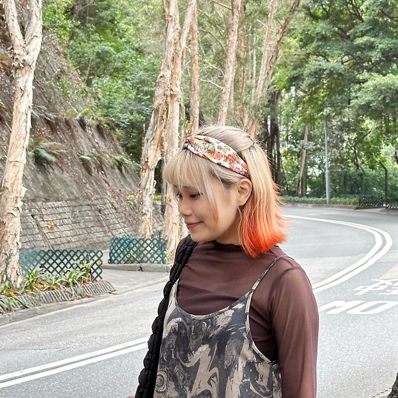 Handmade Headband / Unisex Style / Tokyo Styled Pattern - Hair Accessories - Cotton & Hemp Multicolor