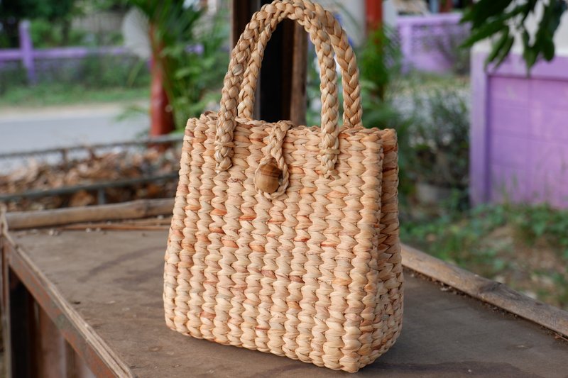 woven handmade summer women's handbag woven bag handmade bag - 手提包/手提袋 - 植物．花 