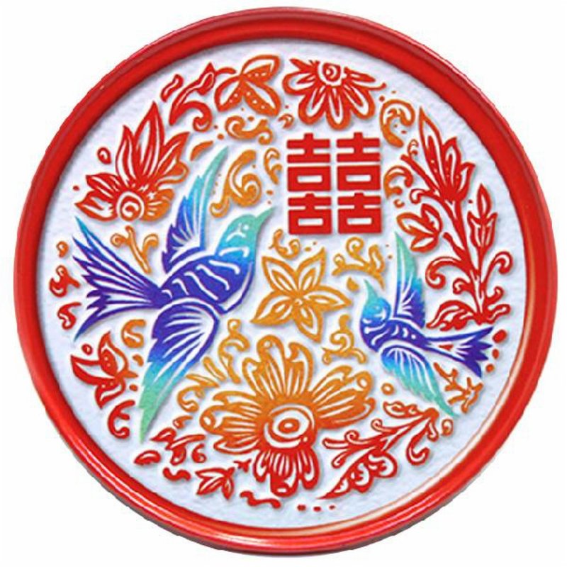 喜鵲花【台灣印象圓型杯墊】 - 杯墊 - 其他金屬 