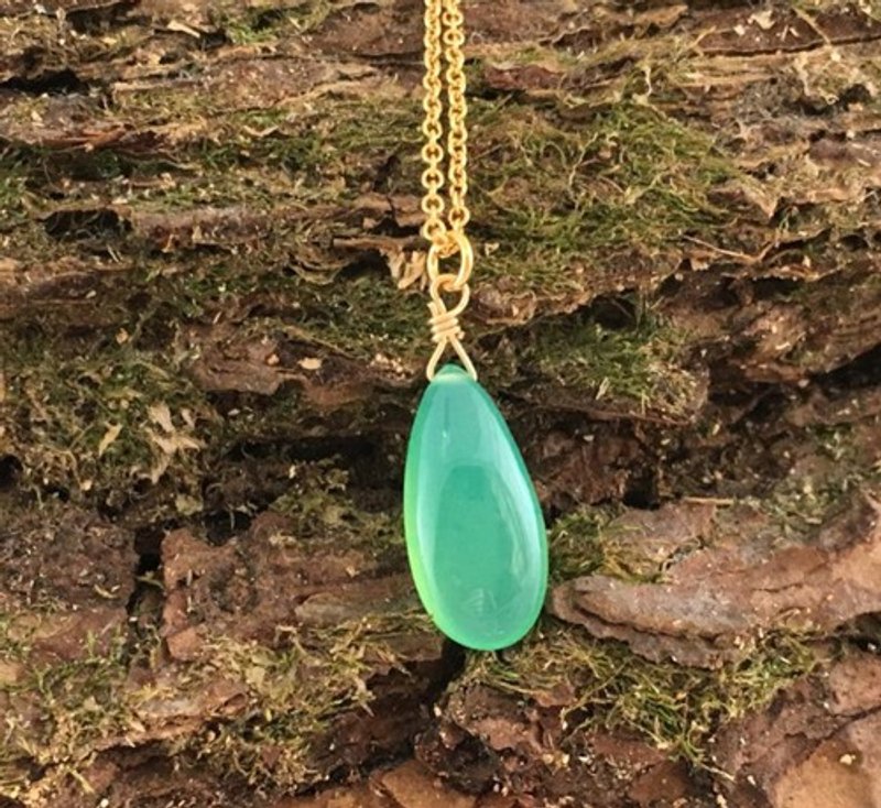 Chrysoprase 天然クリソプレーズ K14GFネックレス - 項鍊 - 寶石 