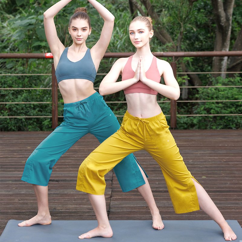 【Loopa】フローヨガパンツ(七分丈) / Flow Yoga pants (three-quarter length) - 女長褲 - 聚酯纖維 黑色