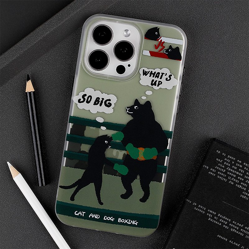 Cat and Dog Boxing iPhone Case - เคส/ซองมือถือ - วัสดุอื่นๆ 