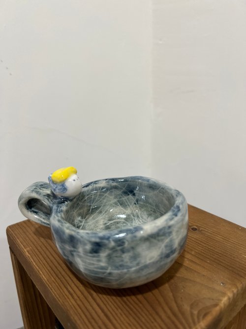 V丸 隨想手作 小雪精靈咖啡杯 65ml厚重款 手捏陶