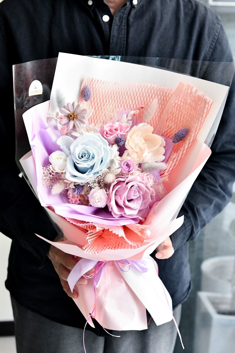 春風煦煦恆星花束│ Spring Roses Bouquet - 乾燥花/永生花 - 植物．花 