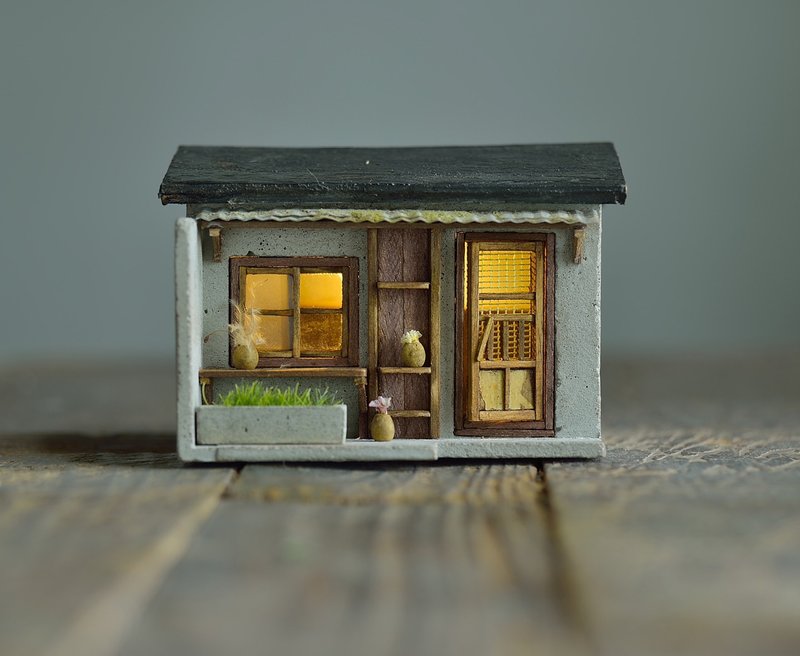 水泥老屋創作--小院子平房(訂製) - 擺飾/家飾品 - 水泥 咖啡色