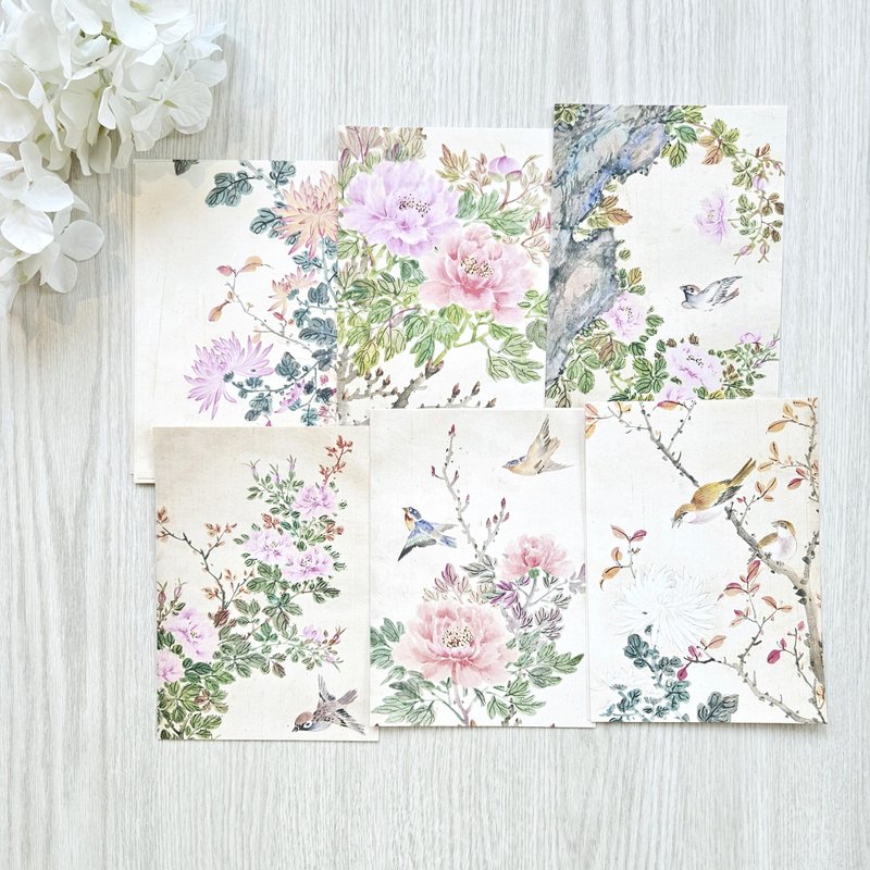 Oriental design paper _ (Joseon) Uncharted Flower and Bird Painting - 貼紙 - 紙 