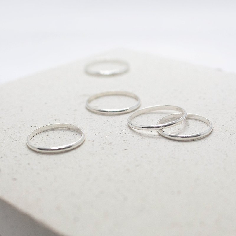 Concise Series-Sterling Silver Half Arc Thin Ring/ Silver/Custom - แหวนทั่วไป - เงินแท้ สีเงิน