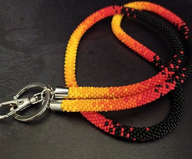 Spanish Bead Lanyard Necklace,mexican Bead Lanyard,teacher ID Lanyard,id  Card Bead Holder Lanyard 