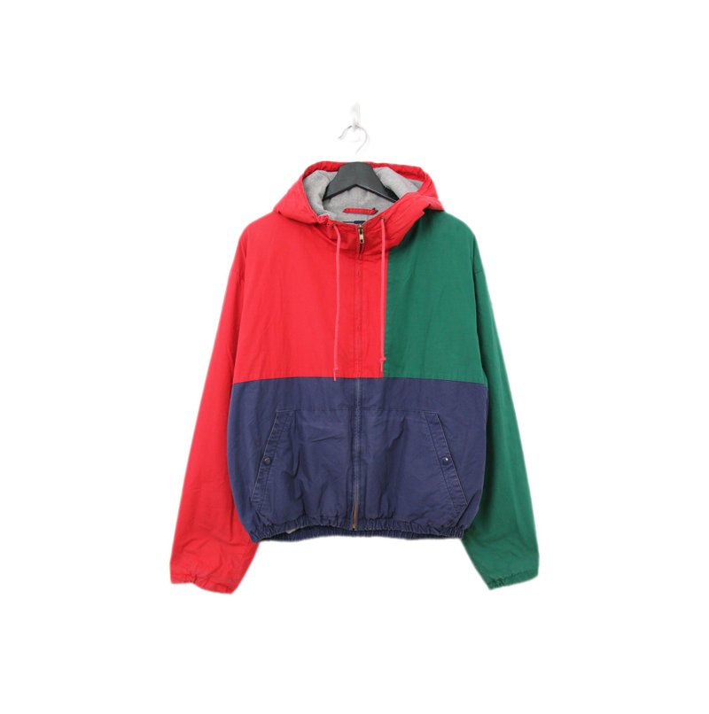 Back to Green-秋冬外套 POLO 拼接撞色連帽外套 c-05/vintage - 男夾克/外套 - 棉．麻 