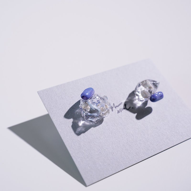 金繼 耳環 ピアス / イヤリング | 銀的海 no.401 - 耳環/耳夾/耳骨夾 - 半寶石 藍色