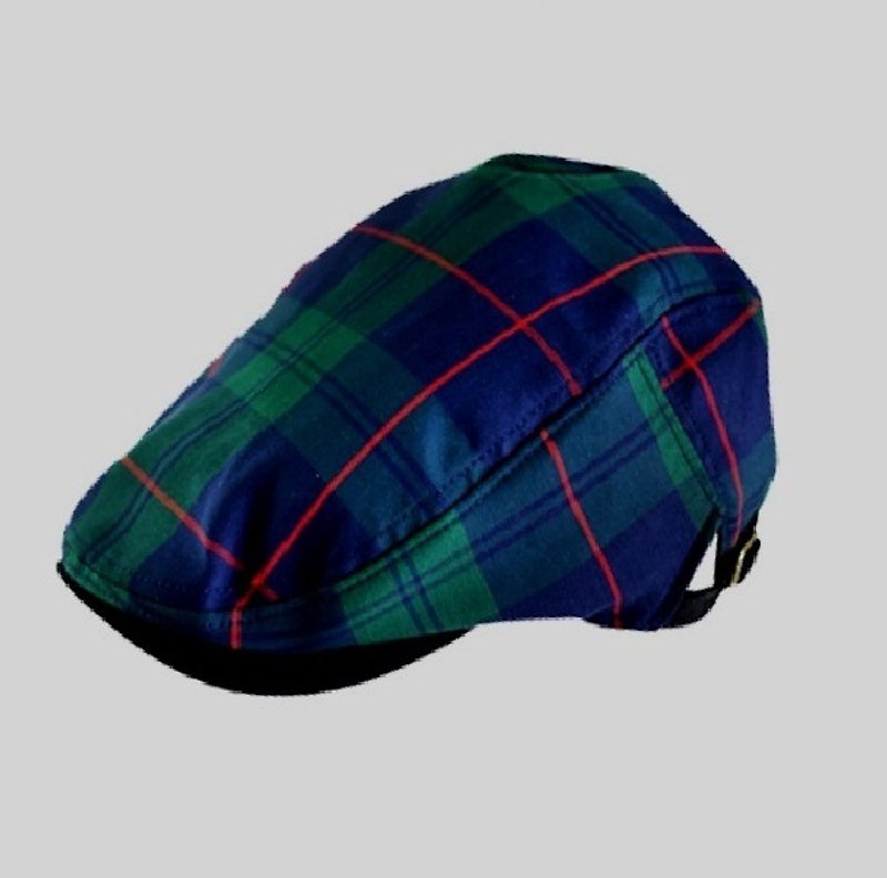 layoo 來喲│氣質藝術家* 鴨舌帽(蘇格蘭格紋布) - 帽子 - 其他材質 綠色