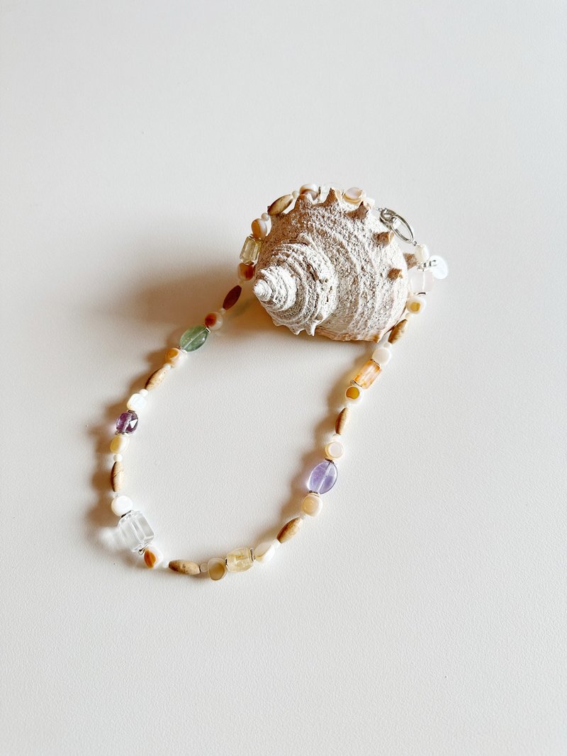 Vacation|Amethyst, citrine, white crystal Necklace|Original Design - สร้อยคอ - คริสตัล หลากหลายสี