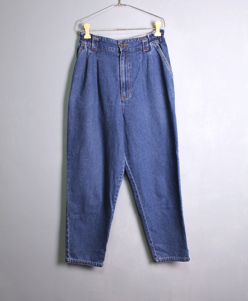 FOAK vintage dark blue thick cotton jeans - Women's Pants - Cotton & Hemp 