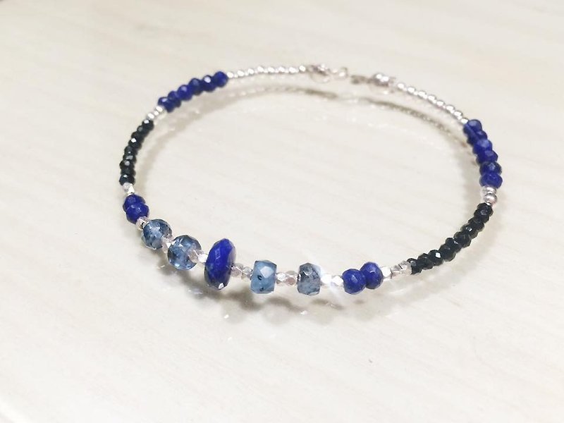 MH sterling silver custom natural stone series _ finder (Quantity: 1) - Bracelets - Gemstone Blue