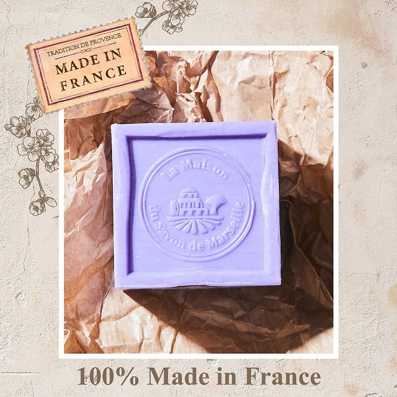 [Multi-entry discount] French Marseille soap house orthodox classic lavender Marseille soap 300g multi-entry group - Soap - Other Materials Purple