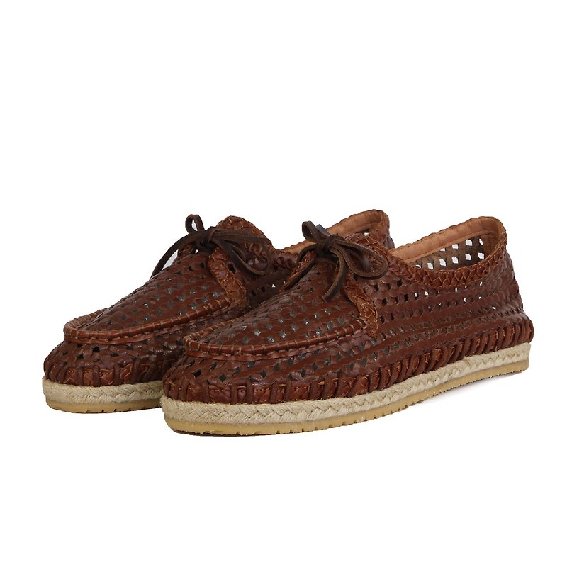 Sweet Villians Mosaic Snoop M1215 Brown - Men's Oxford Shoes - Genuine Leather Brown