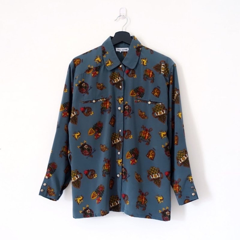 Awhile | Vintage long-sleeved shirt no.823 - Women's Shirts - Polyester Multicolor