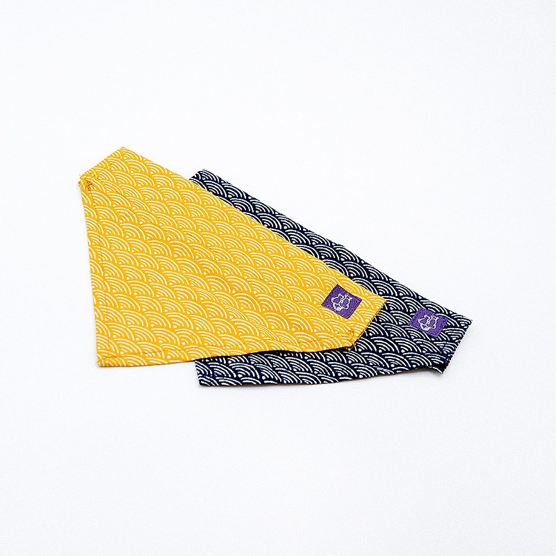 【Momoji】 Pet Scarf - Wave S - Collars & Leashes - Cotton & Hemp Multicolor