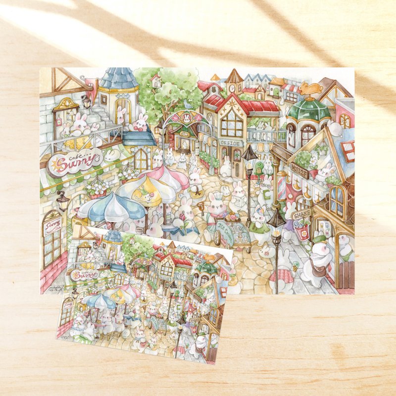 熙攘街道－A4小海報 / A6明信片 - 卡片/明信片 - 紙 