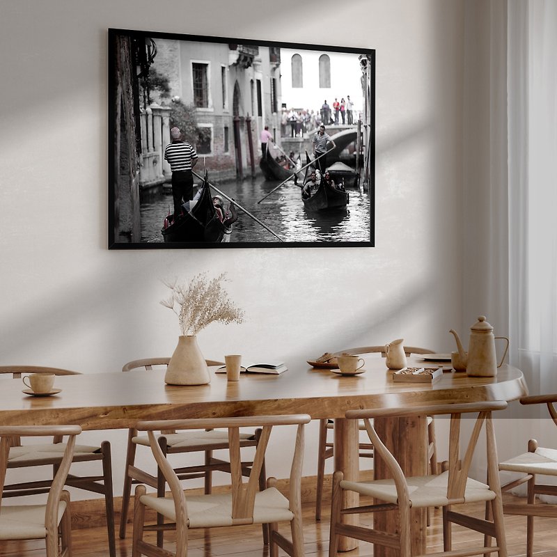 Venice Gondolier/ Gorgeous Photo Paper Living Room Entrance Bedroom B&B Hanging Picture Frame Gifts - กรอบรูป - ผ้าฝ้าย/ผ้าลินิน 