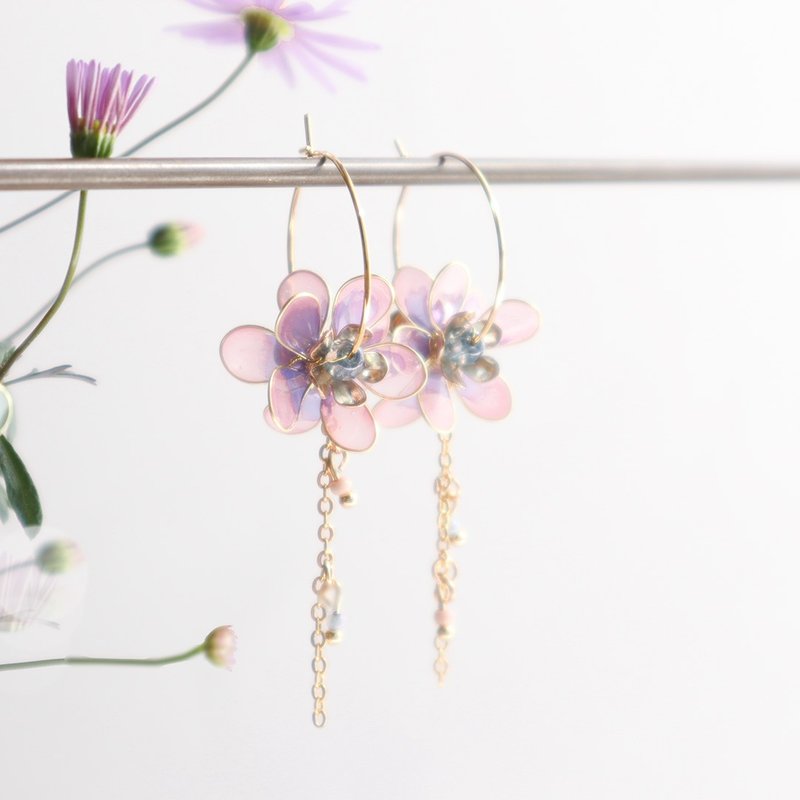 Flower lover Earrings Waiting for Spring Pink - ต่างหู - วัสดุอื่นๆ สึชมพู