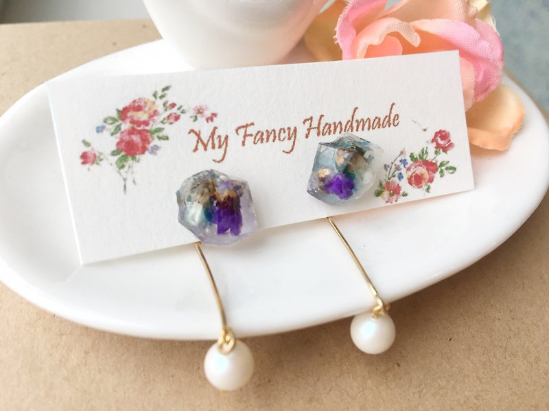 *My Fancy Handmade*handmade flower earring - ต่างหู - พืช/ดอกไม้ หลากหลายสี