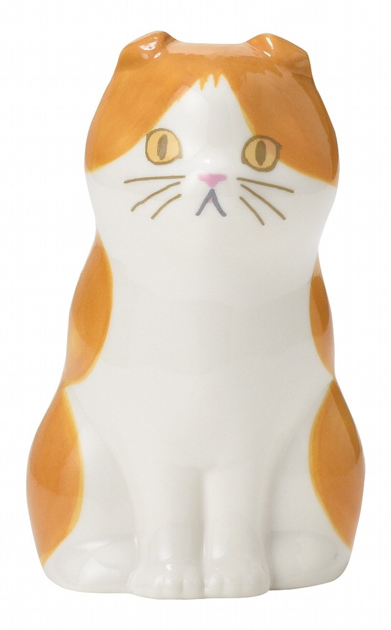 SETO CRAFT Cat-shaped flower pot/pen holder-Folded-eared cat - Pottery & Ceramics - Porcelain 