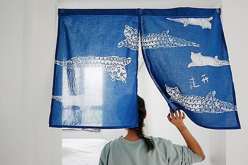 [Fasti Chronicles] Indigo Discharge Dyeing Warm Curtain-Three Available