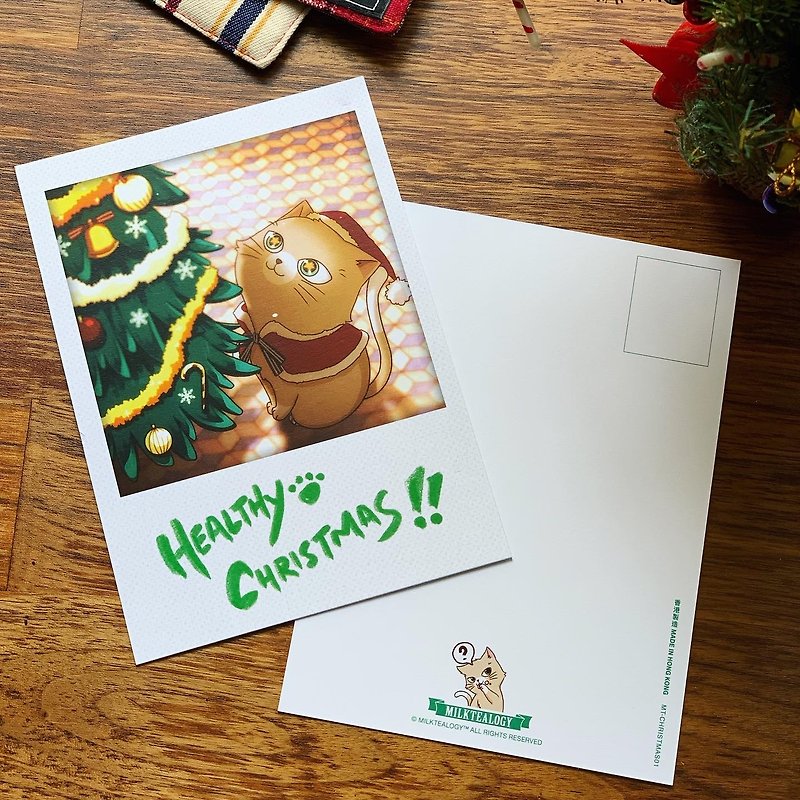 クリスマスポストカードセット（3つの異なるスタイルの1セット）のために猫を引っ掛けるチャジ - カード・はがき - 紙 多色