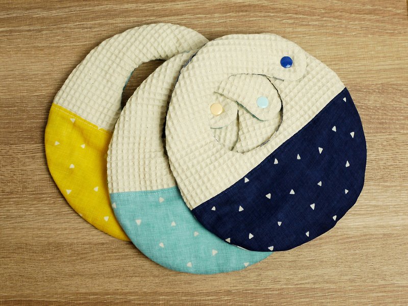 Hello baby series. Double yarn saliva towel│Bib:::Geometric triangle - Bibs - Other Materials Blue