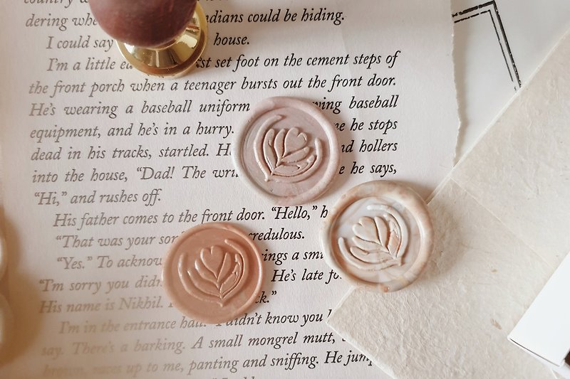 coffee  wax seal stamp - Stamps & Stamp Pads - Wood Brown