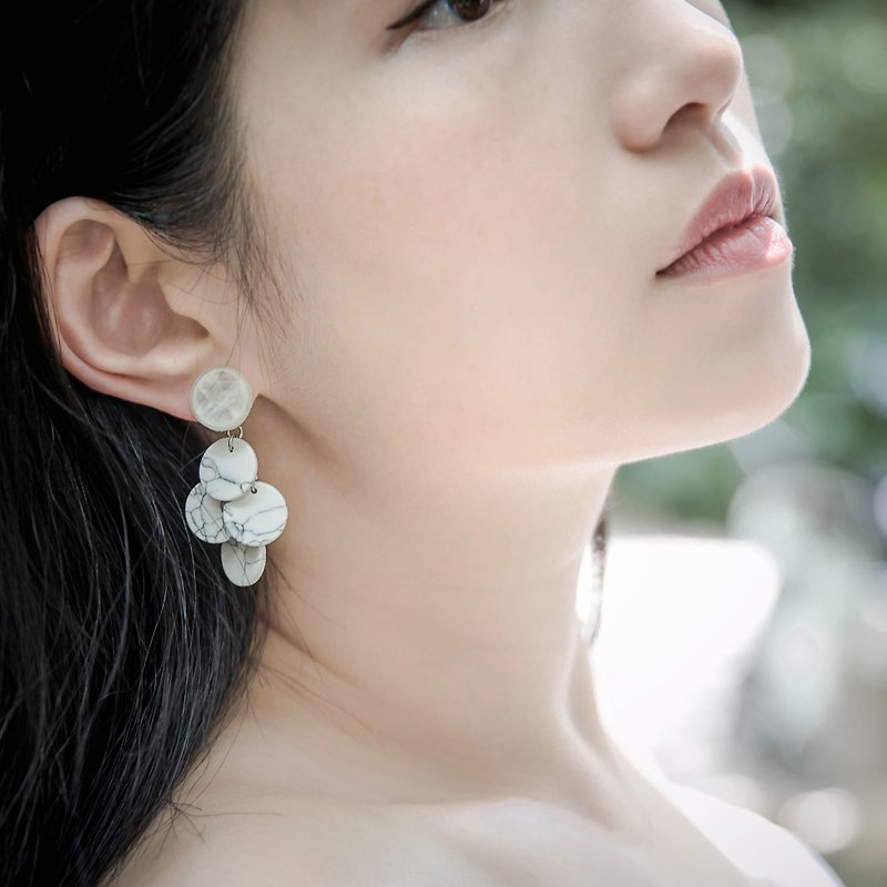 Cloud Series - Stone-Small - Earrings & Clip-ons - Stone White