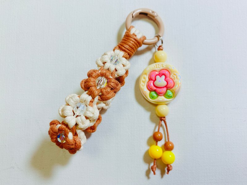 Mysterious work—crystal sparkling braided flower pendant - Charms - Cotton & Hemp Multicolor