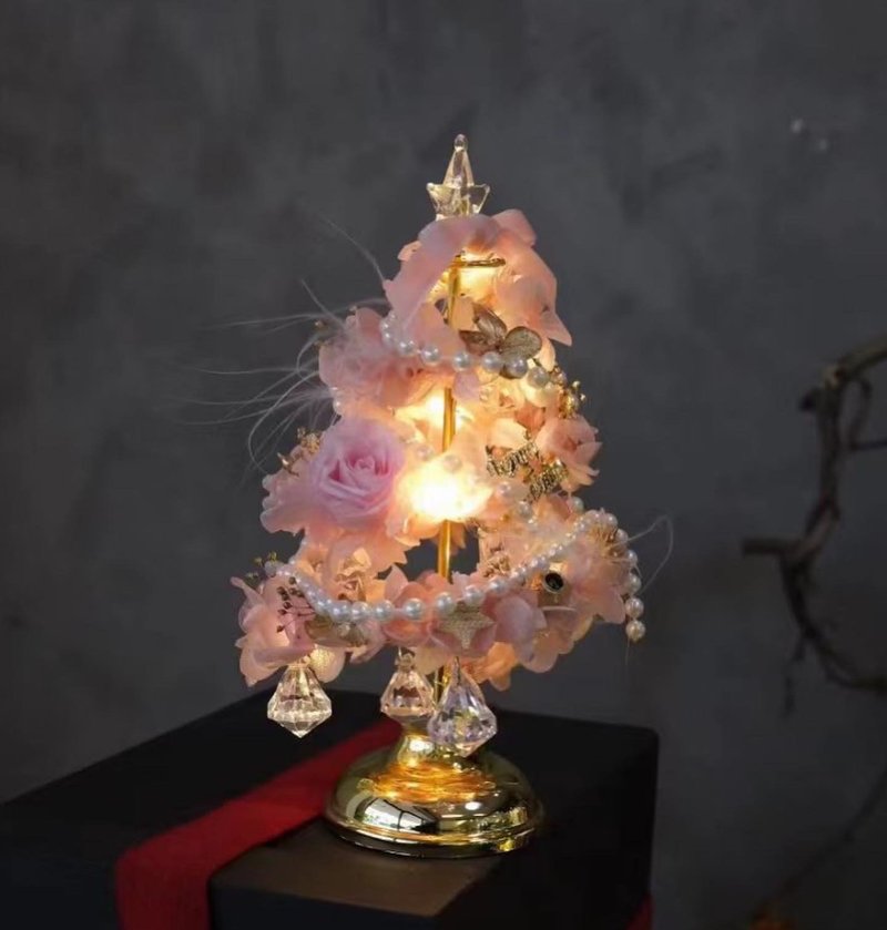 聖誕保鮮花小夜燈 - 燈具/燈飾 - 植物．花 粉紅色