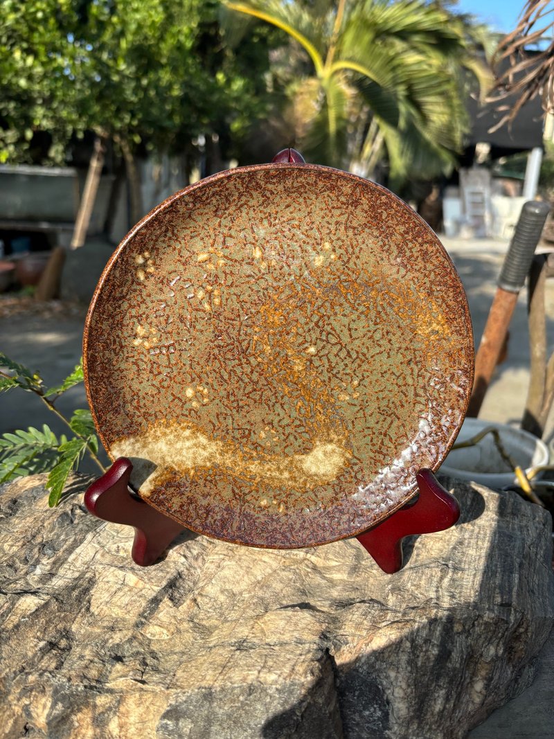 手繪白梅盤 - 盤子/餐盤/盤架 - 陶 卡其色