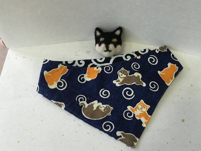 For dogs / Shiba Inu pattern reversible bandana - Clothing & Accessories - Cotton & Hemp 