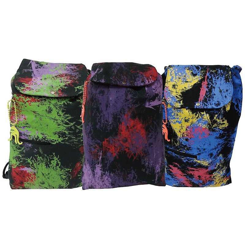 【Is Marvel】Splashing backpack - Backpacks - Cotton & Hemp Multicolor